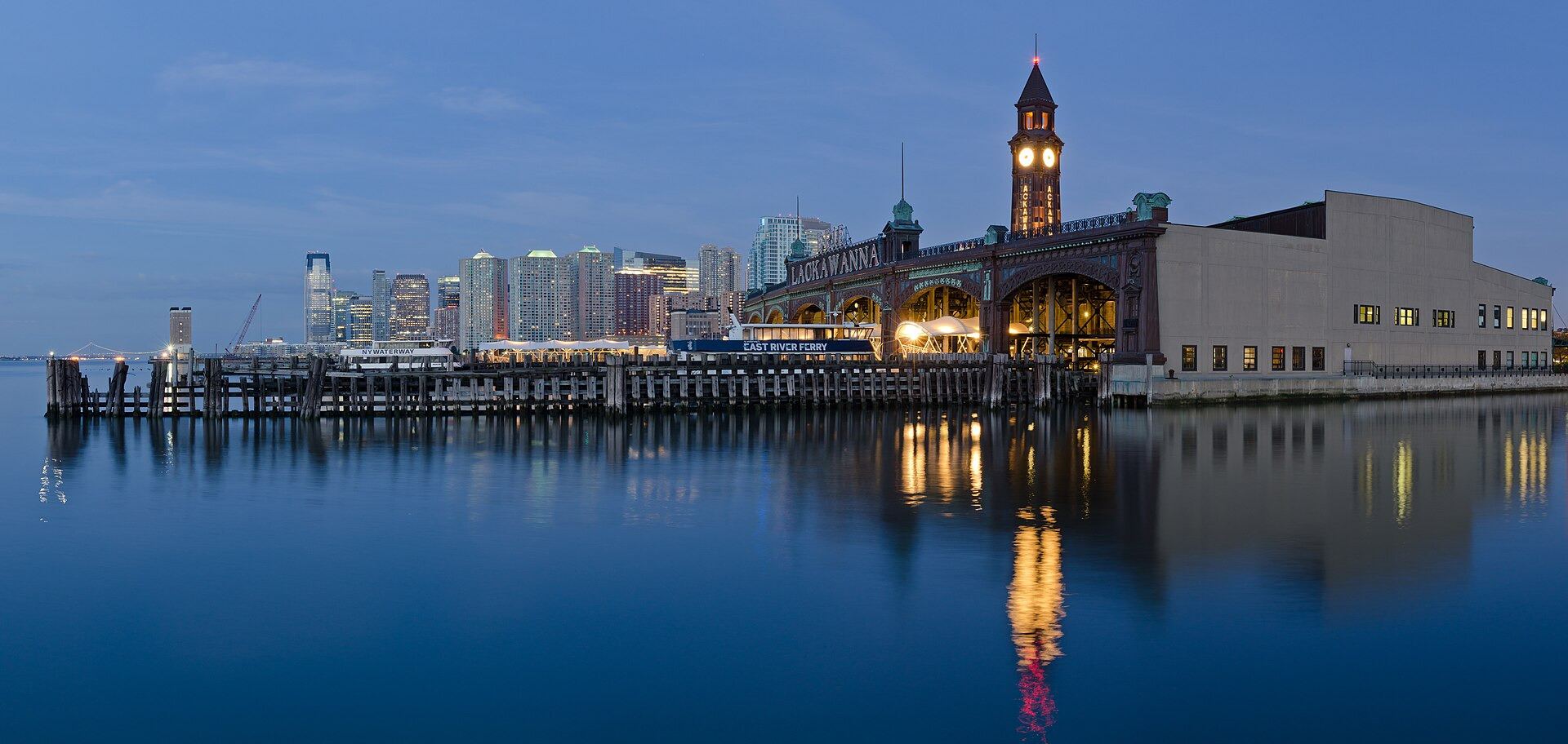 Hoboken Terminal and waterfront in New Jersey