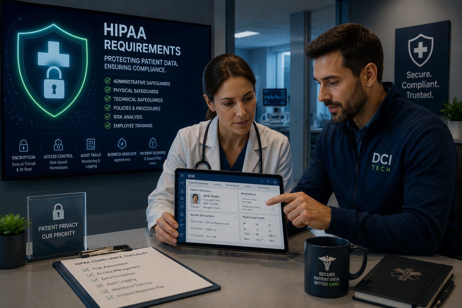 HIPAA IT Requirements for Healthcare Practices in DC and Maryland — image from the current DCI TECH USA article